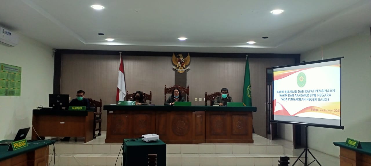 Rapat Bulanan Pengadilan Negeri Balige Bulan Januari Tahun 2021